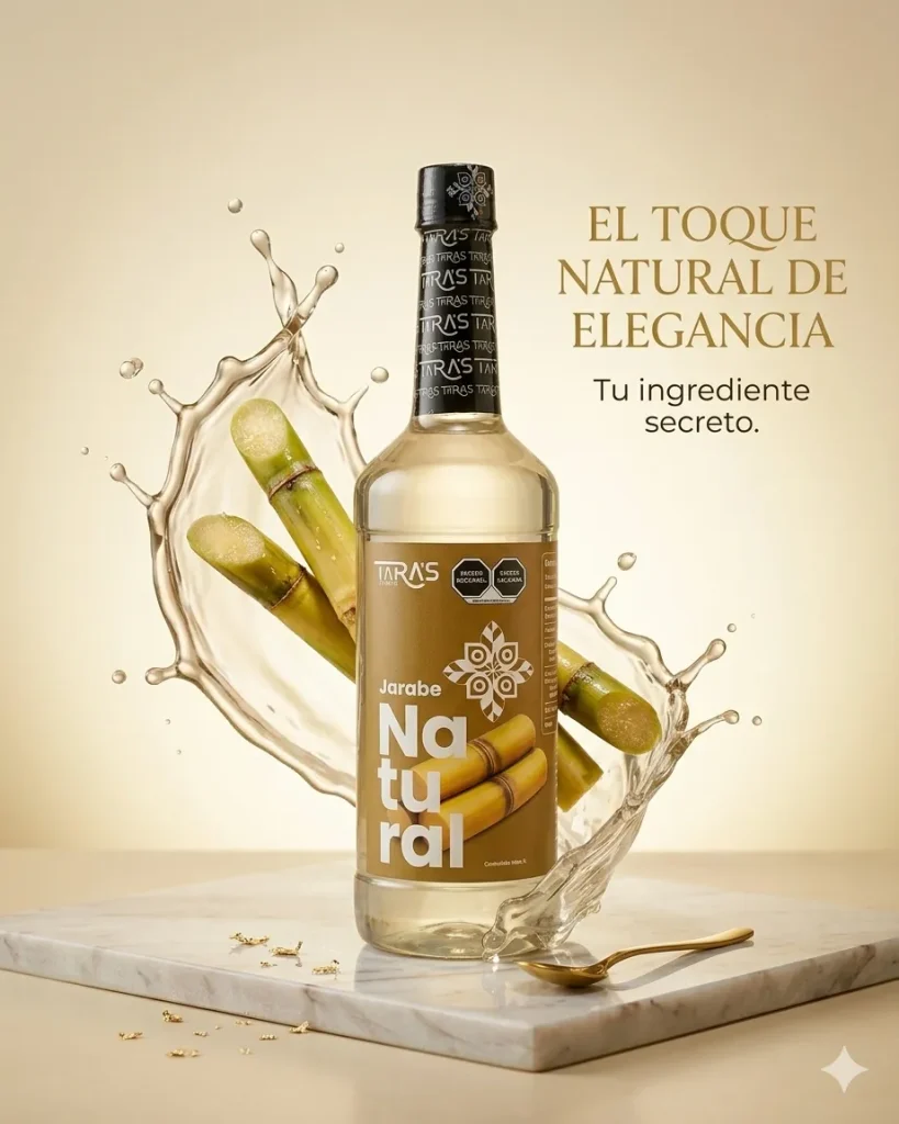 Jarabe natural para bebidas Taras con caña de azúcar para coctelería y cafetería