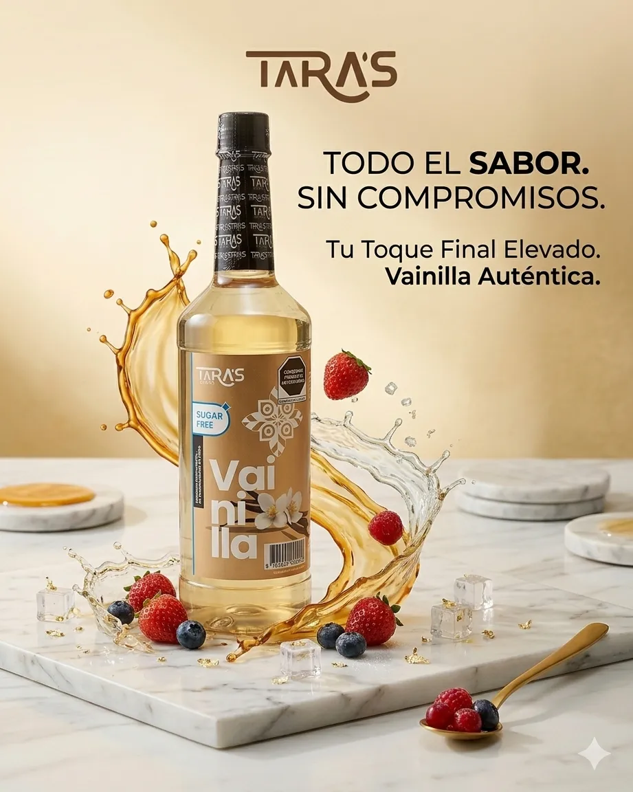 Jarabe vainilla sin azúcar para café y bebidas Taras México