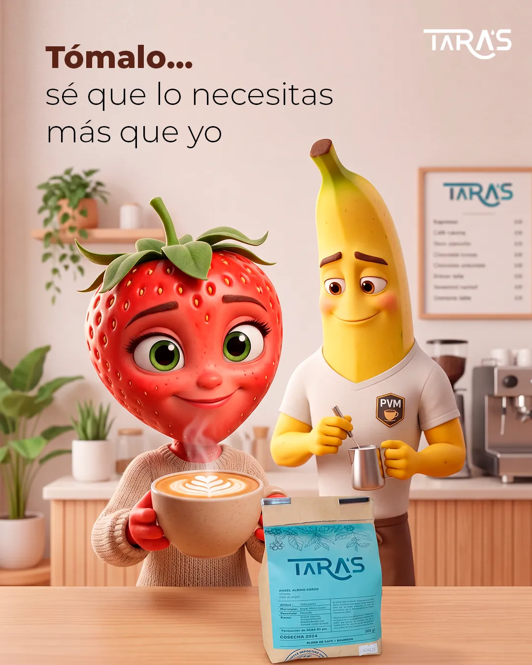 Ingredientes para cafetería con café y sabores frutales para bebidas especiales